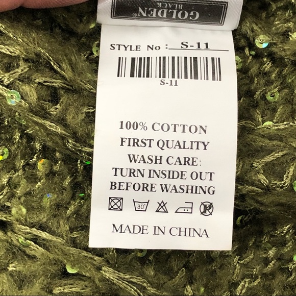 NWT Beautiful Green Sequined Sweater Sz S - Picture 11 of 12